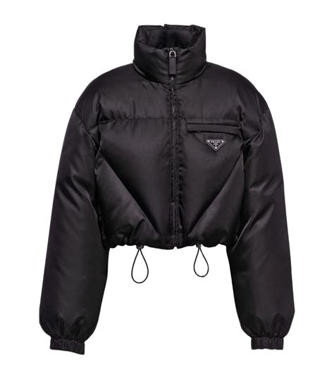 prada cropped puffer jacket black.